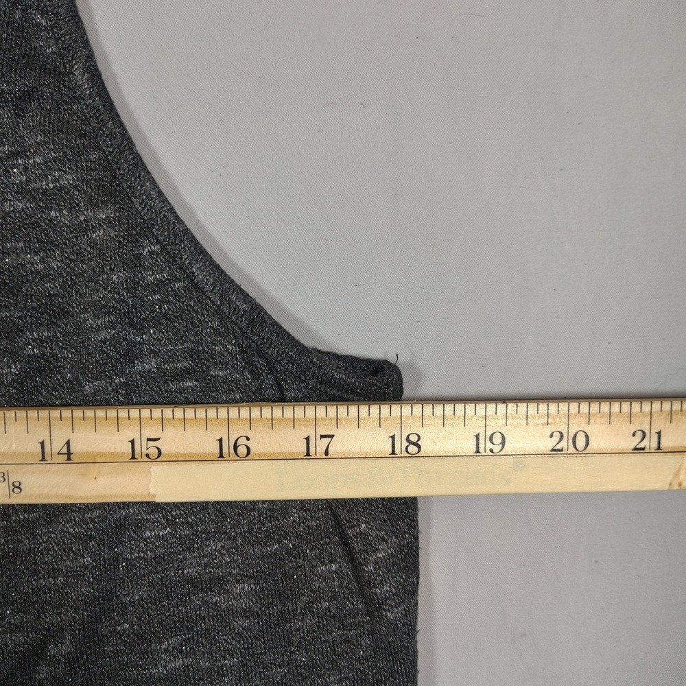 Mossimo Tank Top Womens Large Gray High Neck Back Zip Heathered Rayon Blend - Picture 6 of 7